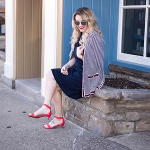 Talbots striped cardigan